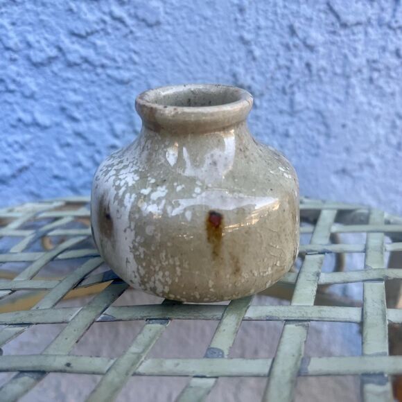 Vintage Small Ceramic Vase Neutral Glazes Organic 70s Pottery OOAK - Picture 2 of 10